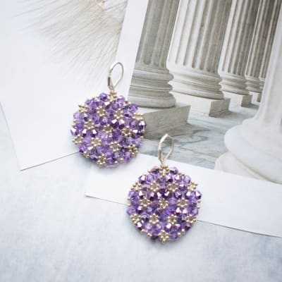 Aros Medallón lila1