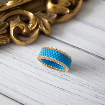 Anillo Jane azul y dorado1
