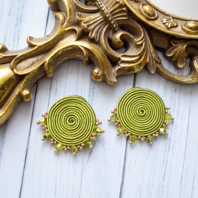 Aros Topito Espiral verde musgo1