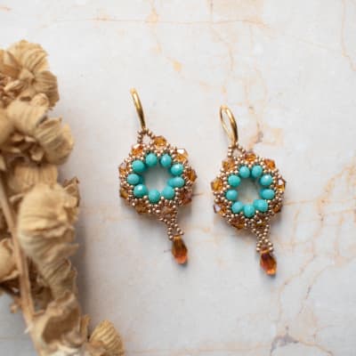Aros Atrapasueños turquesa y café1