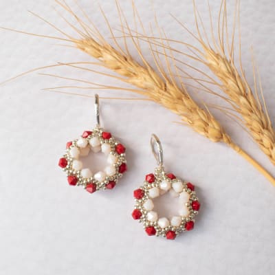 Aros Guirnalda rojo y blanco1