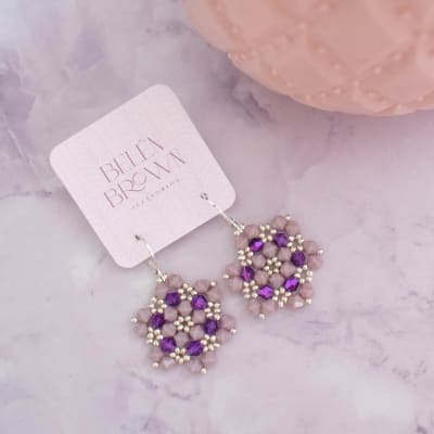 Aros Hexágono morado y lila1