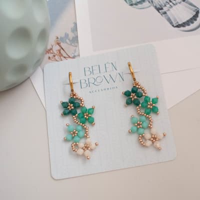 Aros Flores degradé turquesa1