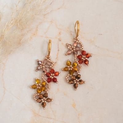 Aros Flores dorado y terracota1