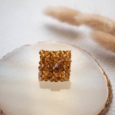 Anillo Cuadrado café1