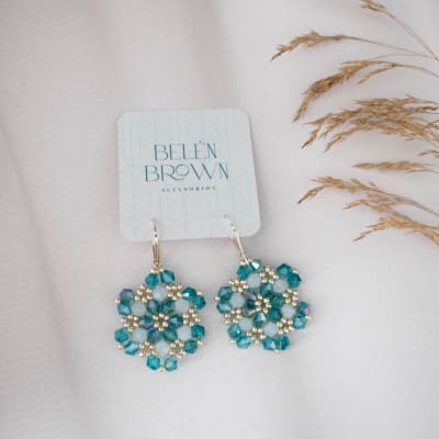 Aros Hexágono turquesa y blanco1