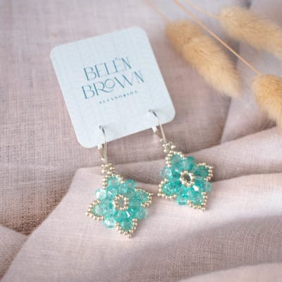 Aros Flor de Loto turquesa claro1