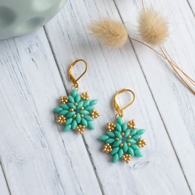 Aros Snowflake turquesa1