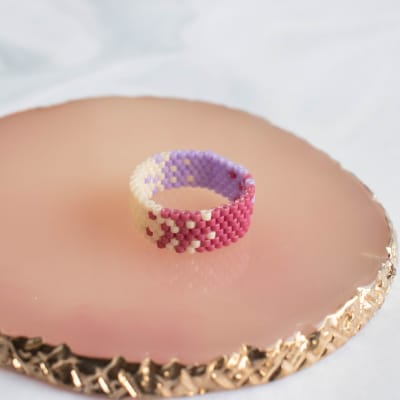 Anillo Degradé morado y crema1