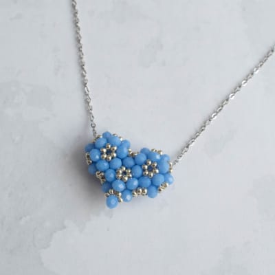 Collar Corazón 3D celeste1