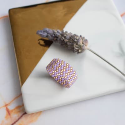 Anillo Roma lila y dorado1