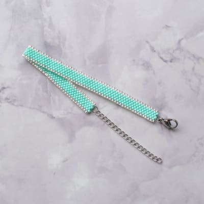 Pulsera Jane turquesa y transparente1