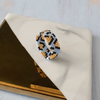 Anillo Animal Print azul pastel1