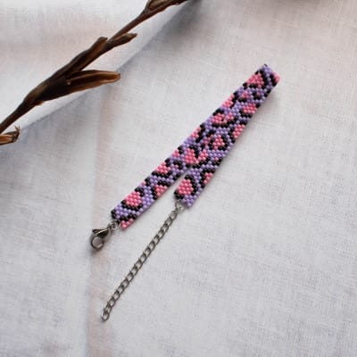 Pulsera Animal print lila y rosado1
