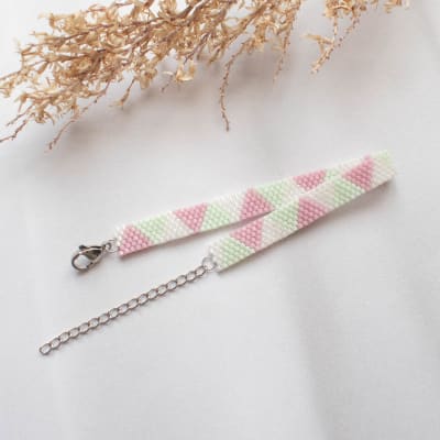 Pulsera Boho malva y menta1