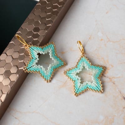 Aros Maxi Estrella turquesa y menta1