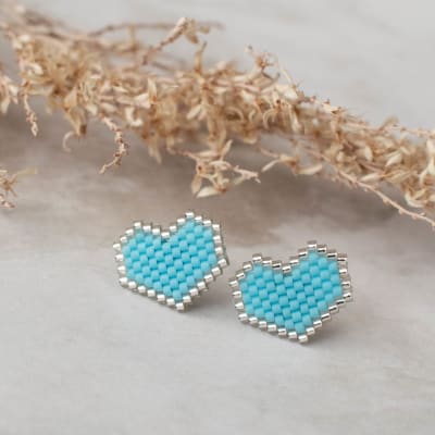 Aros Corazón celeste y transparente1
