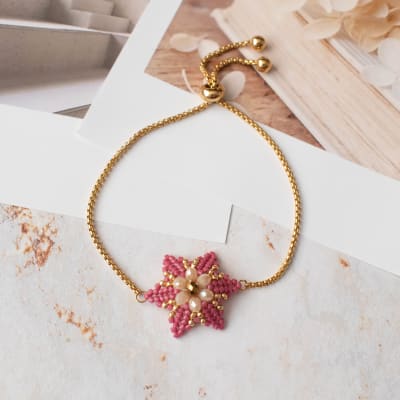 Pulsera Magnolia granate1