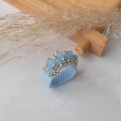 Anillo Corona azul pastel1