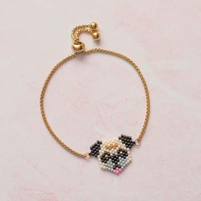 Pulsera ajustable Pug crema1