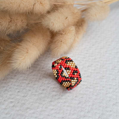Anillo Animal Print rojo1