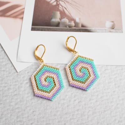 Aros Espiral turquesa y lila1