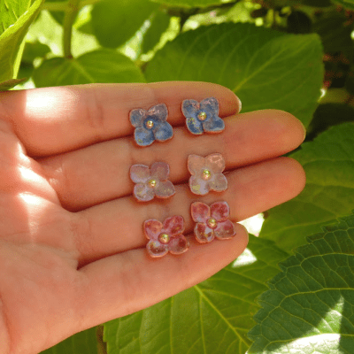 Aros Flor hortensia azul1