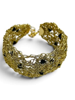 Brazalete tejido dorado1