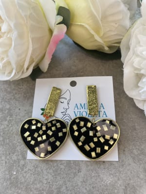 Aros Corazones negros rockero1