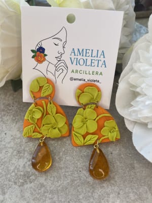 Aros Tapiz naranjo, verde, lima con gota1