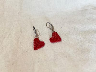 Aros Corazón mini rojo1