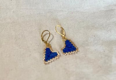 Aros Corazón mini azul1