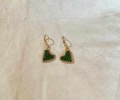 Aros Corazón mini verde1