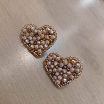 Aros Corazón Topitos dorado1