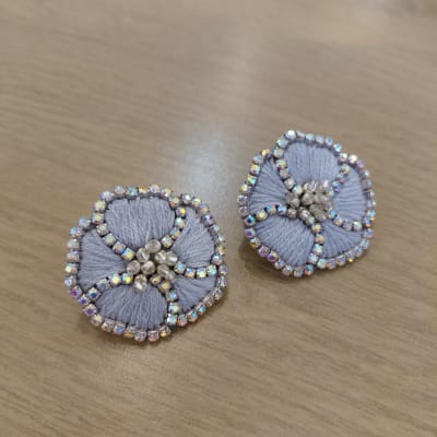 Aros Topito Flor gris1