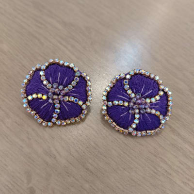 Aros Topito Flor morado1