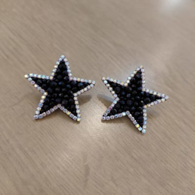 Aros Estrellitas Topitos negro1