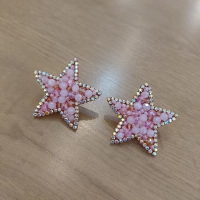 Aros Estrellitas Topitos rosado1