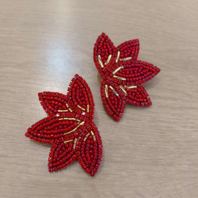 Aros Hojita Pequeña rojo1