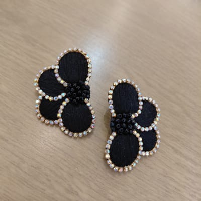 Aros Media Flor negro1