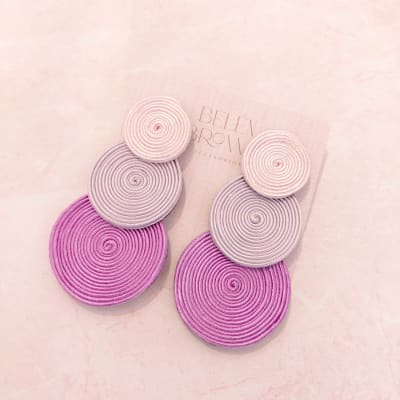 Aros Tres Círculos lila y rosado1