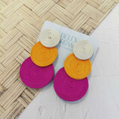 Aros Tres Círculos magenta y naranjo1