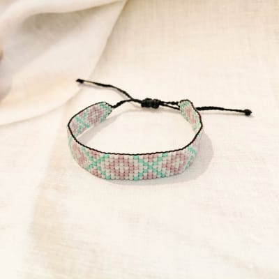 Pulsera Telar malva y turquesa1
