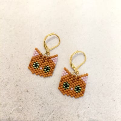 Aros Gato naranjo ojos verdes1