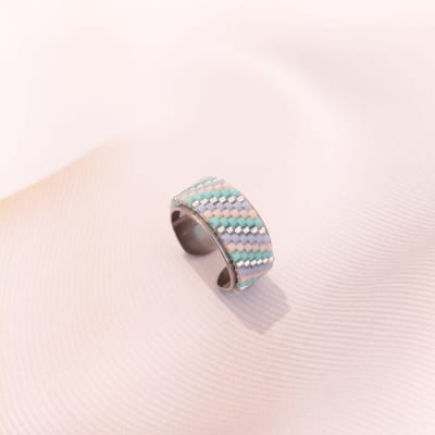 Anillo Ajustable Líneas Diagonal Pastel1