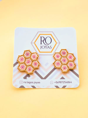 Aros Flor 6 Pétalos rosada1