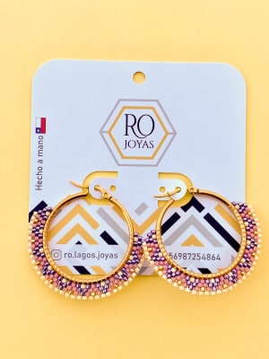 Aros Argolla Grande lila y malva1