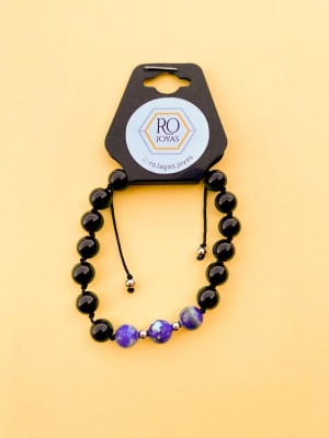 Pulsera Ónix y Lapislázuli y balines1