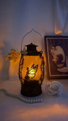 Farol de hada negro dorado1