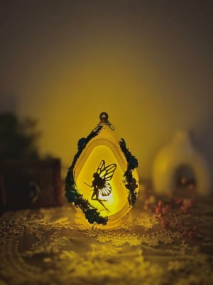 Farol de hada blanco y dorado1